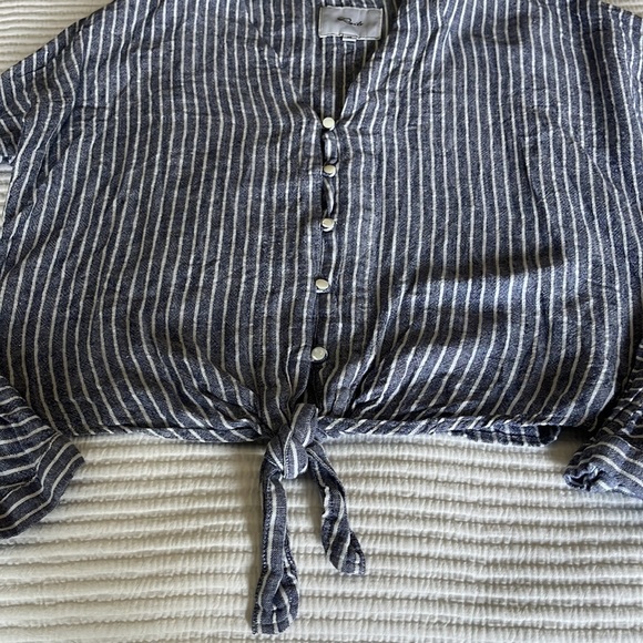 Rails Sloane Terrenas Stripe Linen Top XS - Picture 5 of 10
